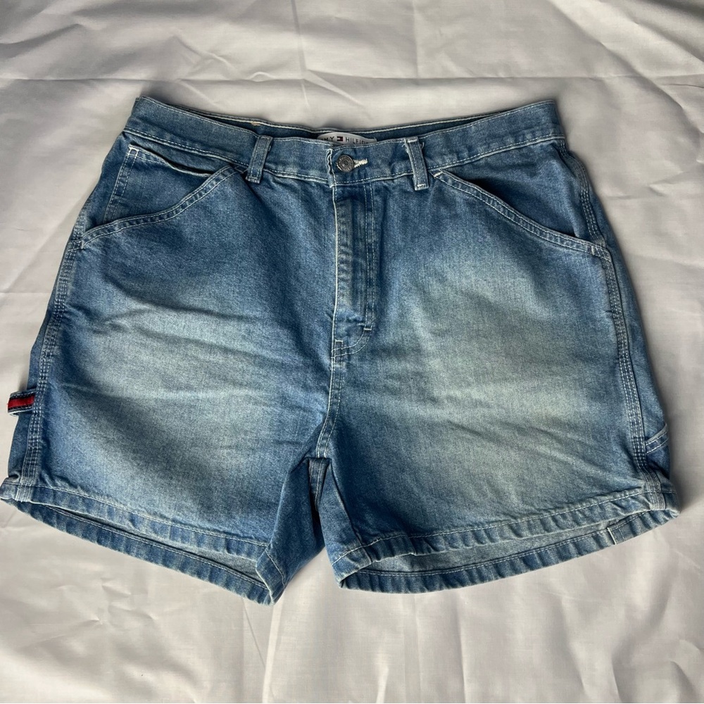 Vintage Y2K Tommy Hilfiger Women's Denim Carpenter Shorts‎ Size 12